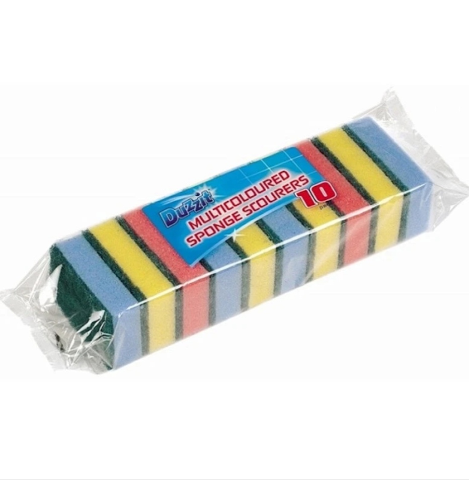 duzz Duzzit Multicoloured Sponge Scourers (Pack of 10) - Image 1