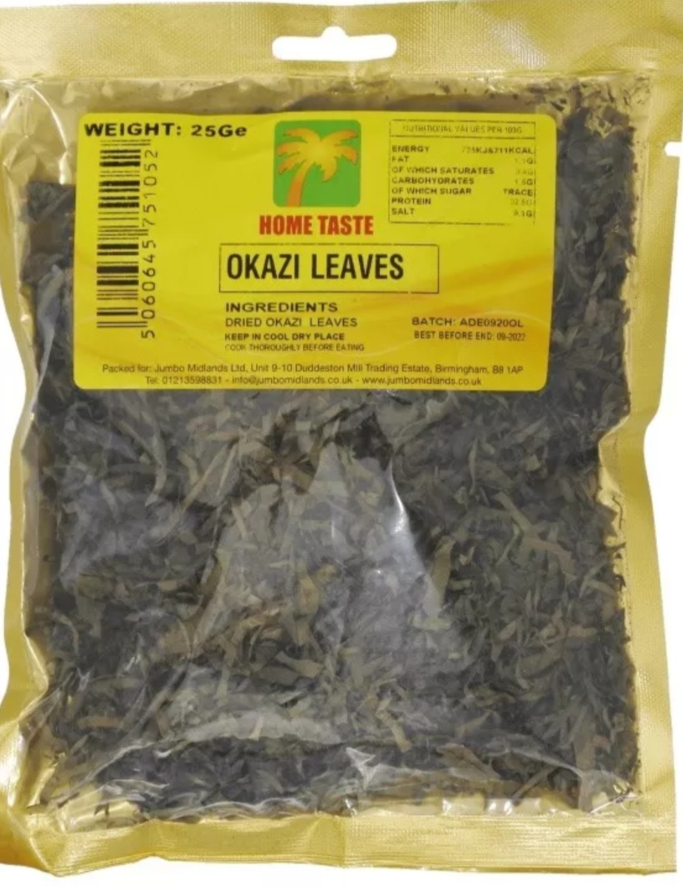 okazi home taste Home Taste Dried Okazi Leaves - Image 1