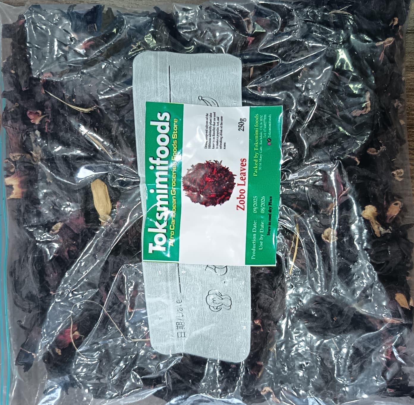 zobo leaves Toksmimi Foods Dried Zobo Leaves (Hibiscus) - Image 1